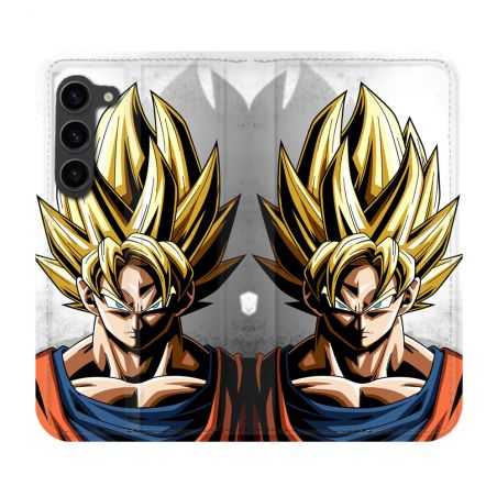 Housse Cuir Portefeuille Pour Samsung Galaxy S23 Plus Manga Dragon Ball Sangoku Portrait