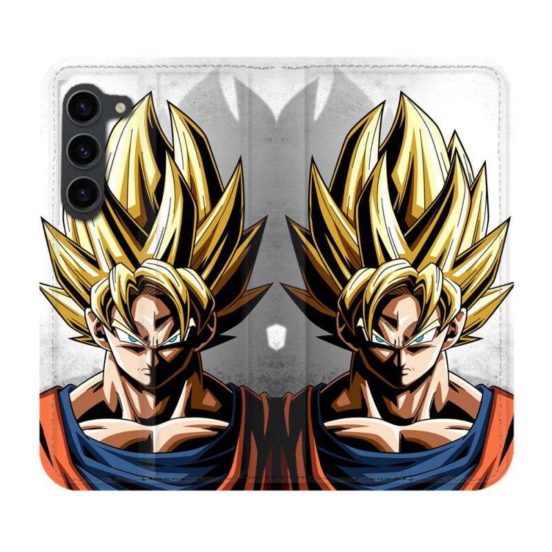 Housse Cuir Portefeuille Pour Samsung Galaxy S23 Plus Manga Dragon Ball Sangoku Portrait