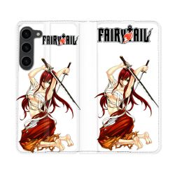Housse Cuir Portefeuille Pour Samsung Galaxy S23 Plus Manga Fairy Tail Erza