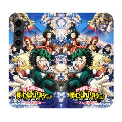 Housse Cuir Portefeuille Pour Samsung Galaxy S23 Plus Manga My Hero Academia Affiche