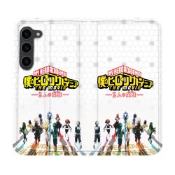 Housse Cuir Portefeuille Pour Samsung Galaxy S23 Plus Manga My Hero Academia Blanc