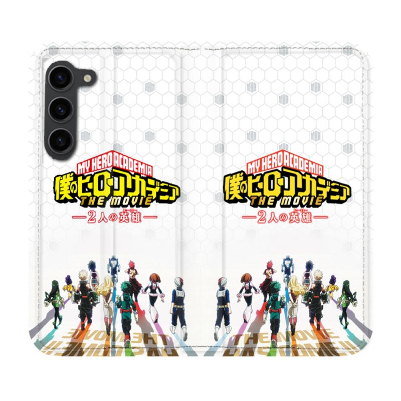 Housse Cuir Portefeuille Pour Samsung Galaxy S23 Plus Manga My Hero Academia Blanc