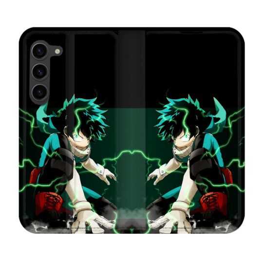 Housse Cuir Portefeuille Pour Samsung Galaxy S23 Plus Manga My Hero Academia Deku