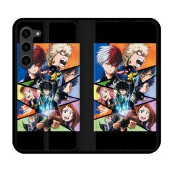 Housse Cuir Portefeuille Pour Samsung Galaxy S23 Plus Manga My Hero Academia Noir