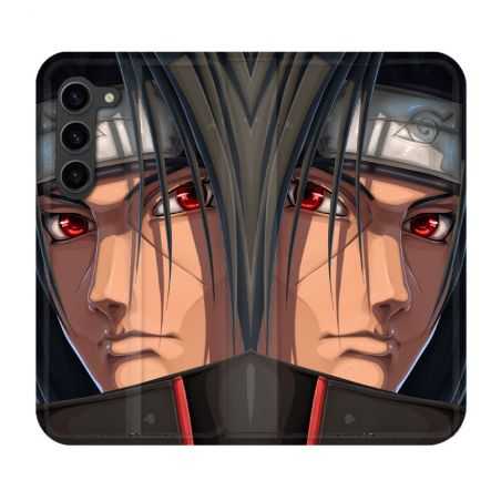 Housse Cuir Portefeuille Pour Samsung Galaxy S23 Plus Manga Naruto Itachi Visage