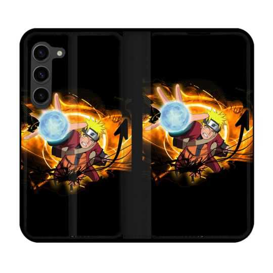 Housse Cuir Portefeuille Pour Samsung Galaxy S23 Plus Manga Naruto Noir