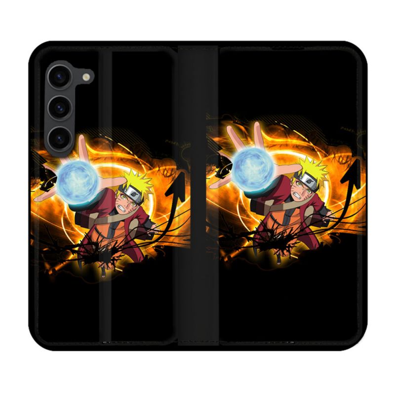 Housse Cuir Portefeuille Pour Samsung Galaxy S23 Plus Manga Naruto Noir
