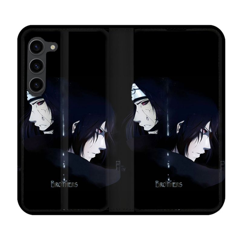 Housse Cuir Portefeuille Pour Samsung Galaxy S23 Plus Manga Naruto Sasuke Itachi