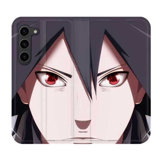 Housse Cuir Portefeuille Pour Samsung Galaxy S23 Plus Manga Naruto Sasuke visage