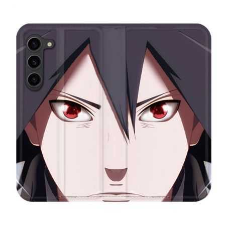 Housse Cuir Portefeuille Pour Samsung Galaxy S23 Plus Manga Naruto Sasuke visage