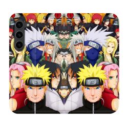 Housse Cuir Portefeuille Pour Samsung Galaxy S23 Plus Manga Naruto Team