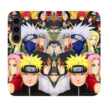 Housse Cuir Portefeuille Pour Samsung Galaxy S23 Plus Manga Naruto Team