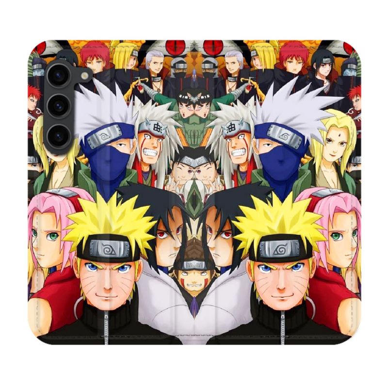 Housse Cuir Portefeuille Pour Samsung Galaxy S23 Plus Manga Naruto Team