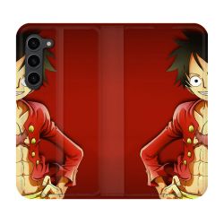 Housse Cuir Portefeuille Pour Samsung Galaxy S23 Plus Manga One Piece Luffy