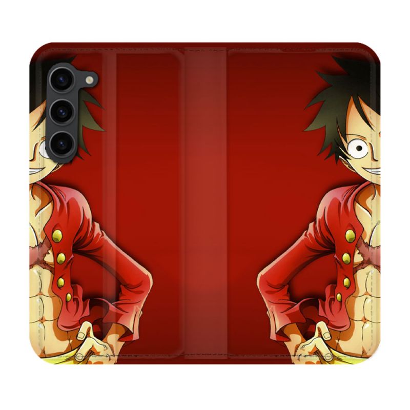 Housse Cuir Portefeuille Pour Samsung Galaxy S23 Plus Manga One Piece Luffy