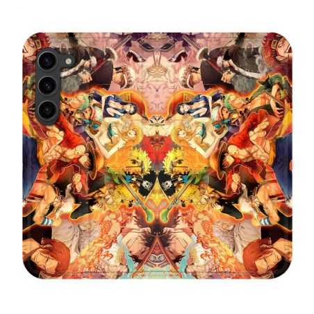 Housse Cuir Portefeuille Pour Samsung Galaxy S23 Plus Manga One Piece Nakama