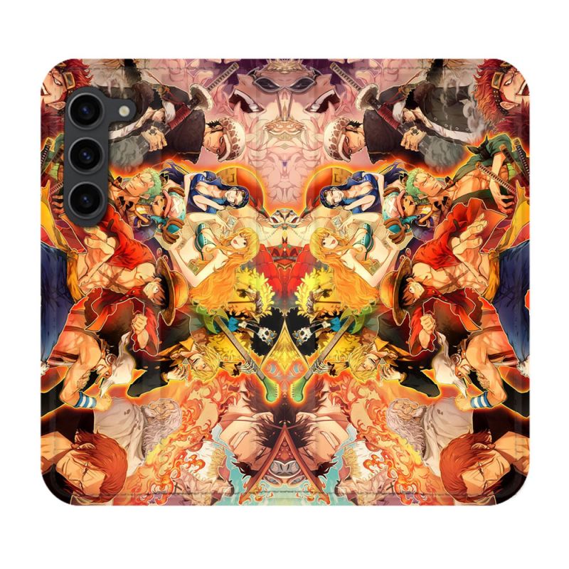 Housse Cuir Portefeuille Pour Samsung Galaxy S23 Plus Manga One Piece Nakama