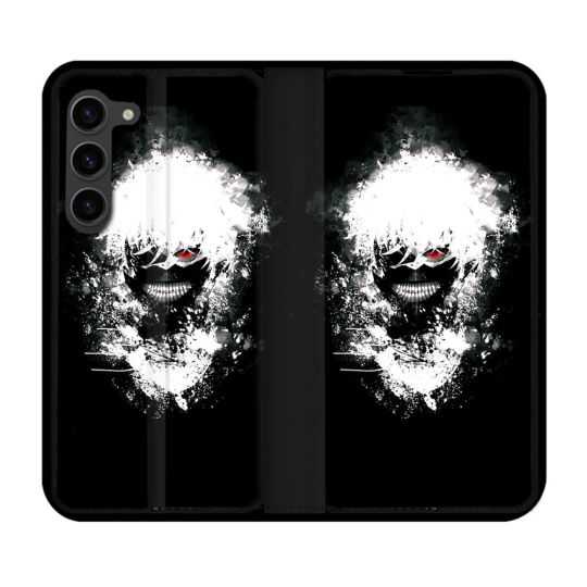 Housse Cuir Portefeuille Pour Samsung Galaxy S23 Plus Manga Tokyo Ghoul Kaneki Tag