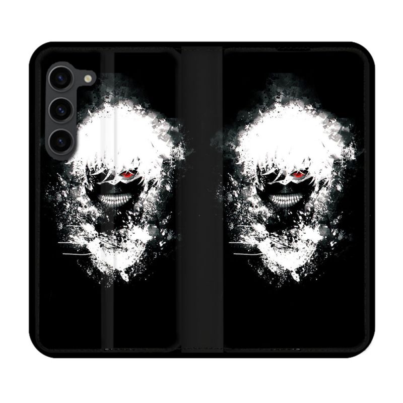 Housse Cuir Portefeuille Pour Samsung Galaxy S23 Plus Manga Tokyo Ghoul Kaneki Tag