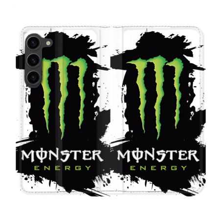 Housse Cuir Portefeuille Pour Samsung Galaxy S23 Plus Monster Energy Tache