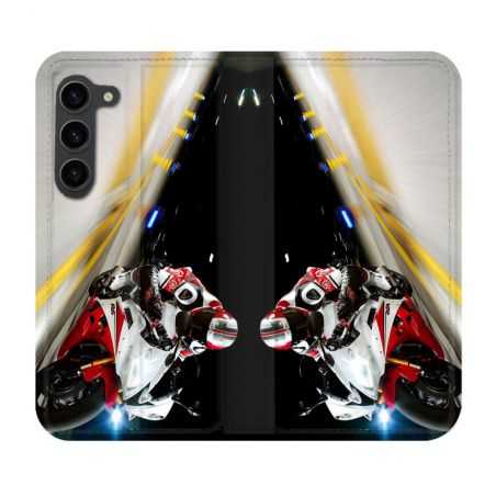 Housse Cuir Portefeuille Pour Samsung Galaxy S23 Plus Moto Course GP R6