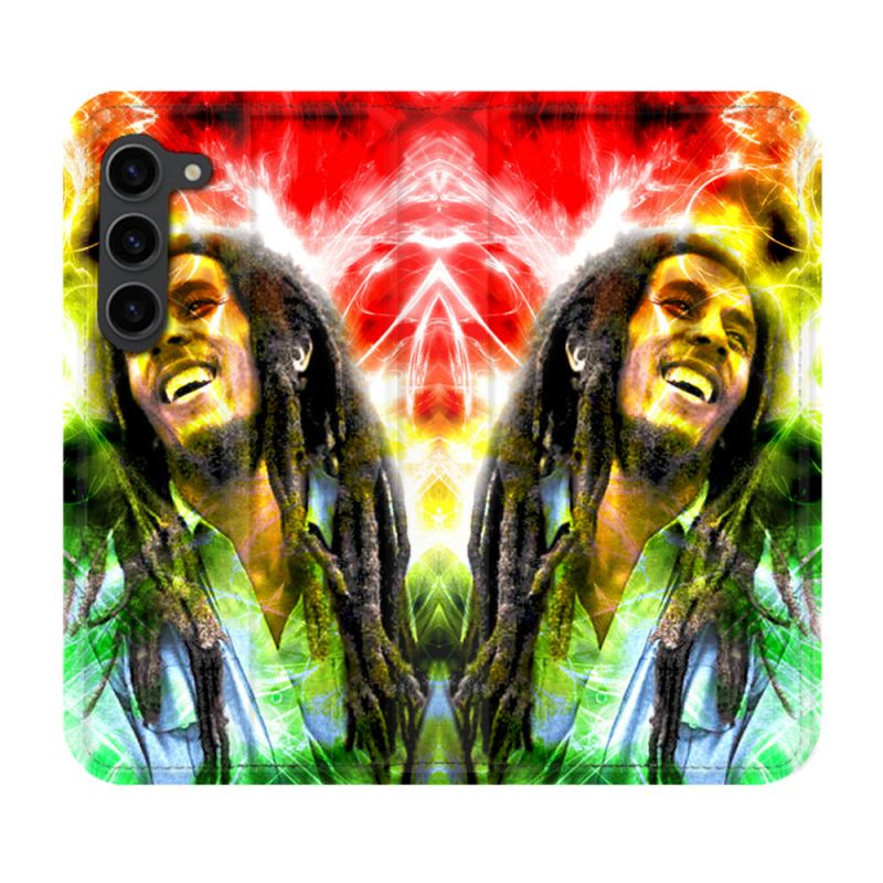 Housse Cuir Portefeuille Pour Samsung Galaxy S23 Plus Musique Bob Marley Color