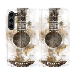 Housse Cuir Portefeuille Pour Samsung Galaxy S23 Plus Musique Guitare Tag