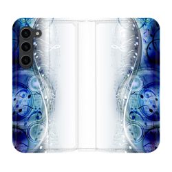 Housse Cuir Portefeuille Pour Samsung Galaxy S23 Plus Musique Partition Vague