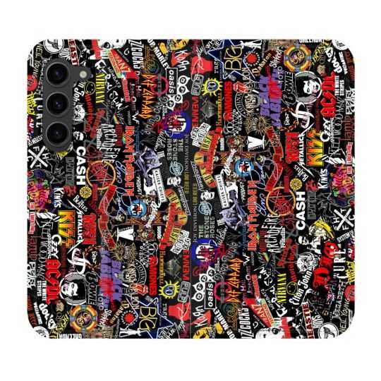 Housse Cuir Portefeuille Pour Samsung Galaxy S23 Plus Musique Rock Groupe