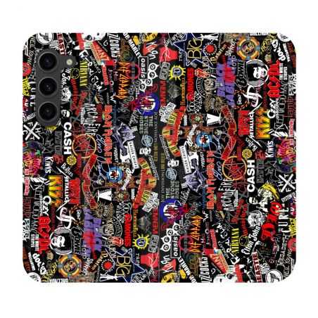 Housse Cuir Portefeuille Pour Samsung Galaxy S23 Plus Musique Rock Groupe