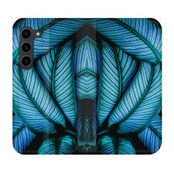 Housse Cuir Portefeuille Pour Samsung Galaxy S23 Plus Nature Feuille Palmier
