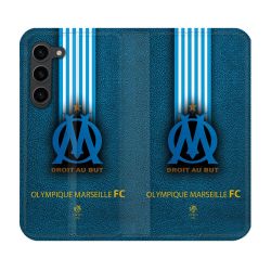 Housse Cuir Portefeuille Pour Samsung Galaxy S23 Plus Olympique Marseille OM Bande