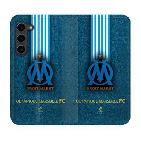 Housse Cuir Portefeuille Pour Samsung Galaxy S23 Plus Olympique Marseille OM Bande