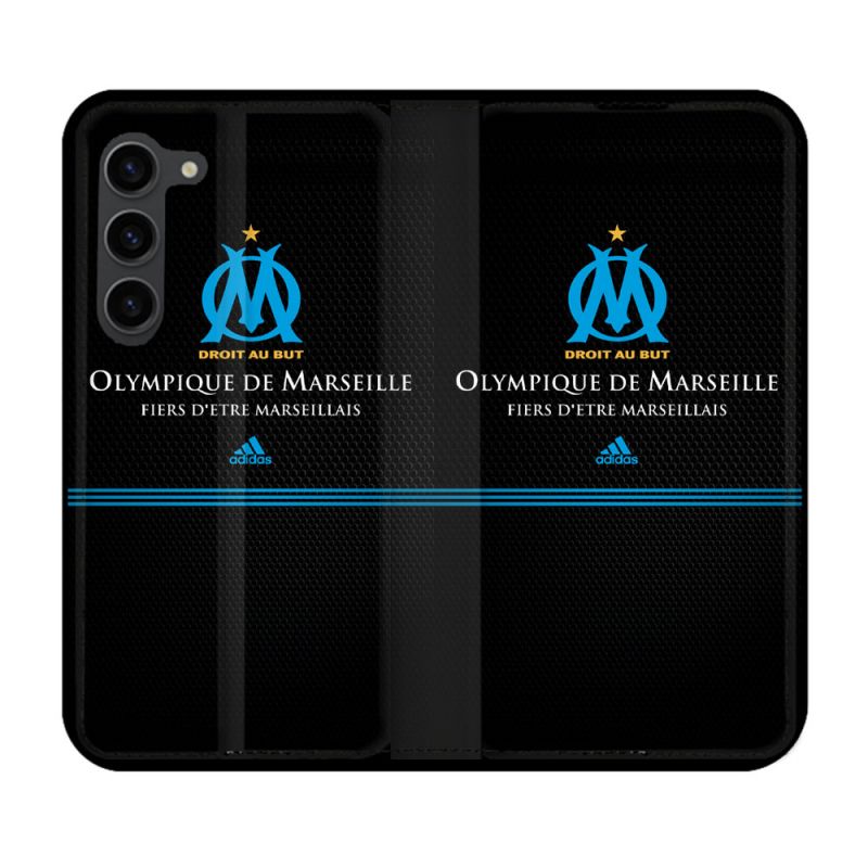 Housse Cuir Portefeuille Pour Samsung Galaxy S23 Plus Olympique Marseille OM Fier etre Marseillais