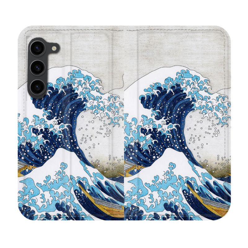 Housse Cuir Portefeuille Pour Samsung Galaxy S23 Plus Peinture La Grande Vague