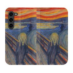 Housse Cuir Portefeuille Pour Samsung Galaxy S23 Plus Peinture Le Cri