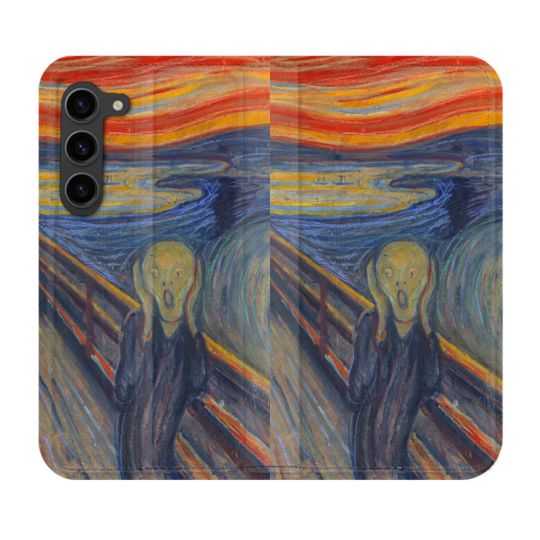 Housse Cuir Portefeuille Pour Samsung Galaxy S23 Plus Peinture Le Cri