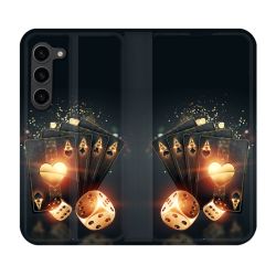 Housse Cuir Portefeuille Pour Samsung Galaxy S23 Plus Poker Des
