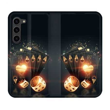 Housse Cuir Portefeuille Pour Samsung Galaxy S23 Plus Poker Des