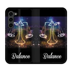 Housse Cuir Portefeuille Pour Samsung Galaxy S23 Plus Signe Zodiaque 2 Balance