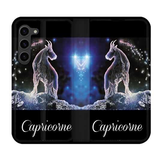 Housse Cuir Portefeuille Pour Samsung Galaxy S23 Plus Signe Zodiaque 2 Capricorne