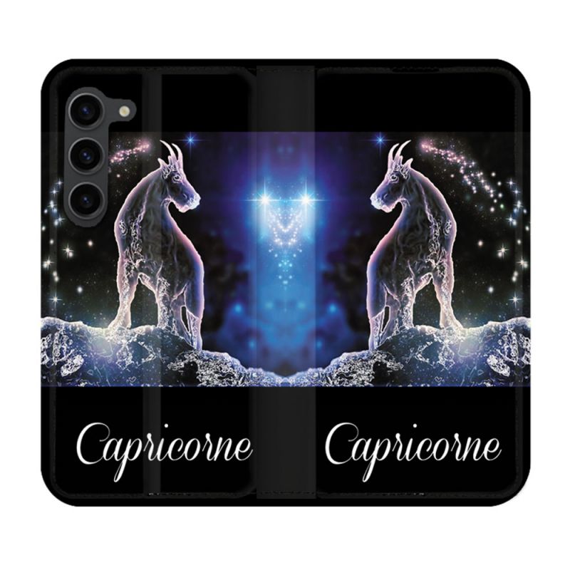 Housse Cuir Portefeuille Pour Samsung Galaxy S23 Plus Signe Zodiaque 2 Capricorne