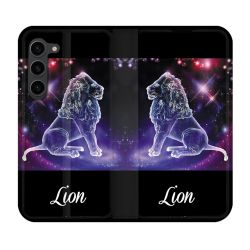 Housse Cuir Portefeuille Pour Samsung Galaxy S23 Plus Signe Zodiaque 2 Lion