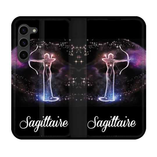 Housse Cuir Portefeuille Pour Samsung Galaxy S23 Plus Signe Zodiaque 2 Sagittaire