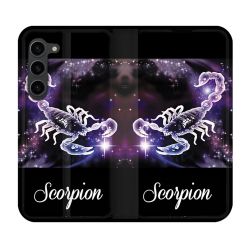 Housse Cuir Portefeuille Pour Samsung Galaxy S23 Plus Signe Zodiaque 2 Scorpion