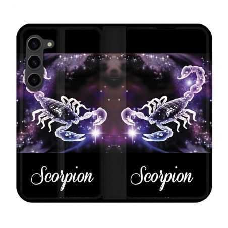Housse Cuir Portefeuille Pour Samsung Galaxy S23 Plus Signe Zodiaque 2 Scorpion