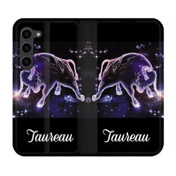 Housse Cuir Portefeuille Pour Samsung Galaxy S23 Plus Signe Zodiaque 2 Taureau
