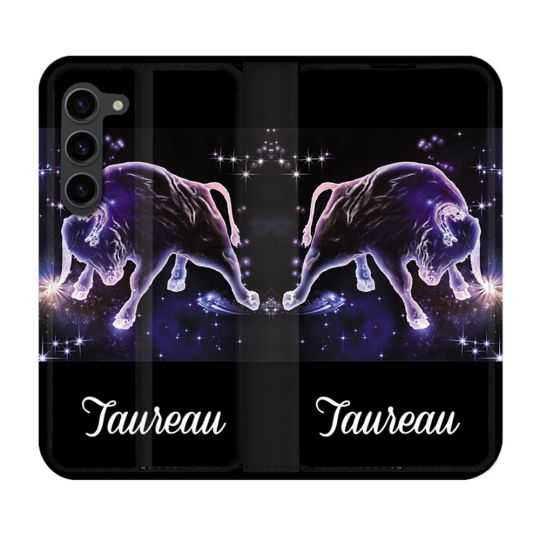 Housse Cuir Portefeuille Pour Samsung Galaxy S23 Plus Signe Zodiaque 2 Taureau