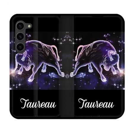 Housse Cuir Portefeuille Pour Samsung Galaxy S23 Plus Signe Zodiaque 2 Taureau