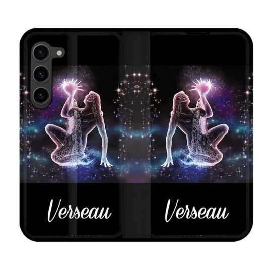 Housse Cuir Portefeuille Pour Samsung Galaxy S23 Plus Signe Zodiaque 2 Verseau